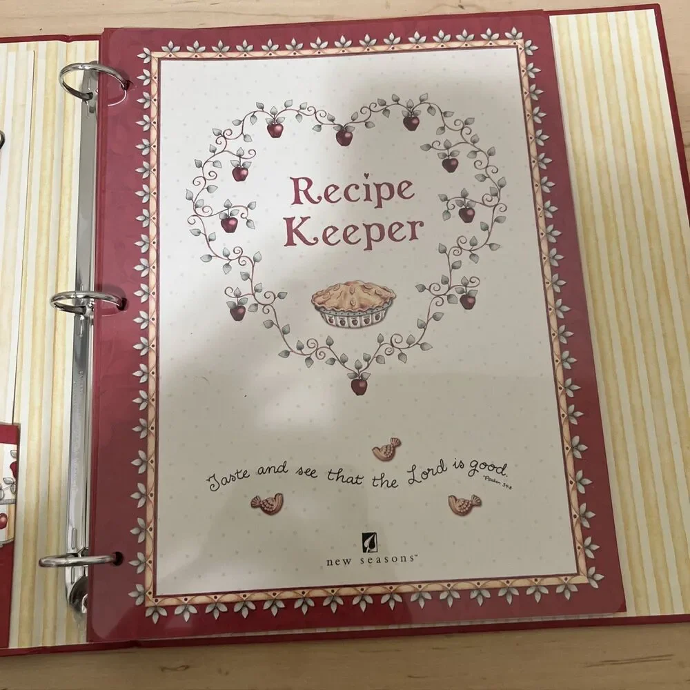 Bless Our Home Recipe Binder Cottage Whimsy Housewarming Gift Vintage Magnets